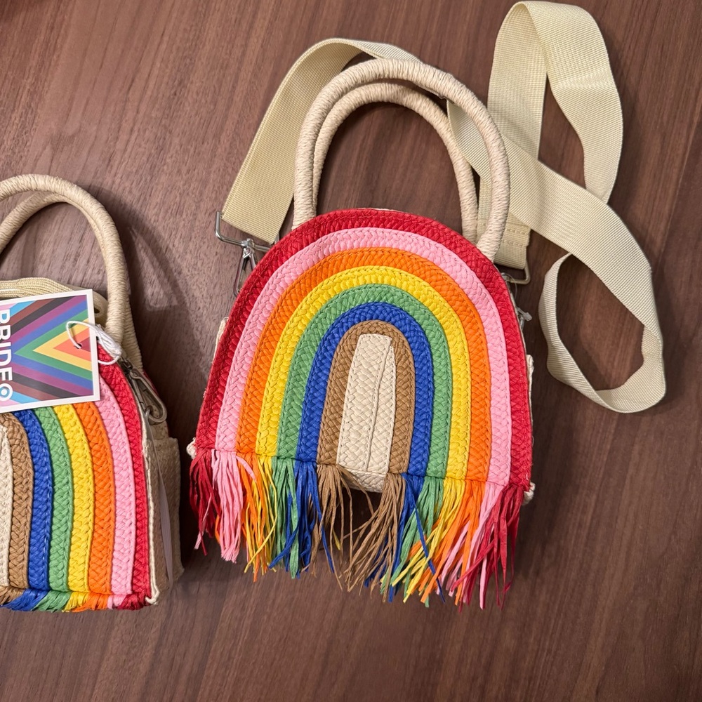NWT Colorful Rainbow Woven Handbag, perfect for PRIDE - Picture 9 of 9